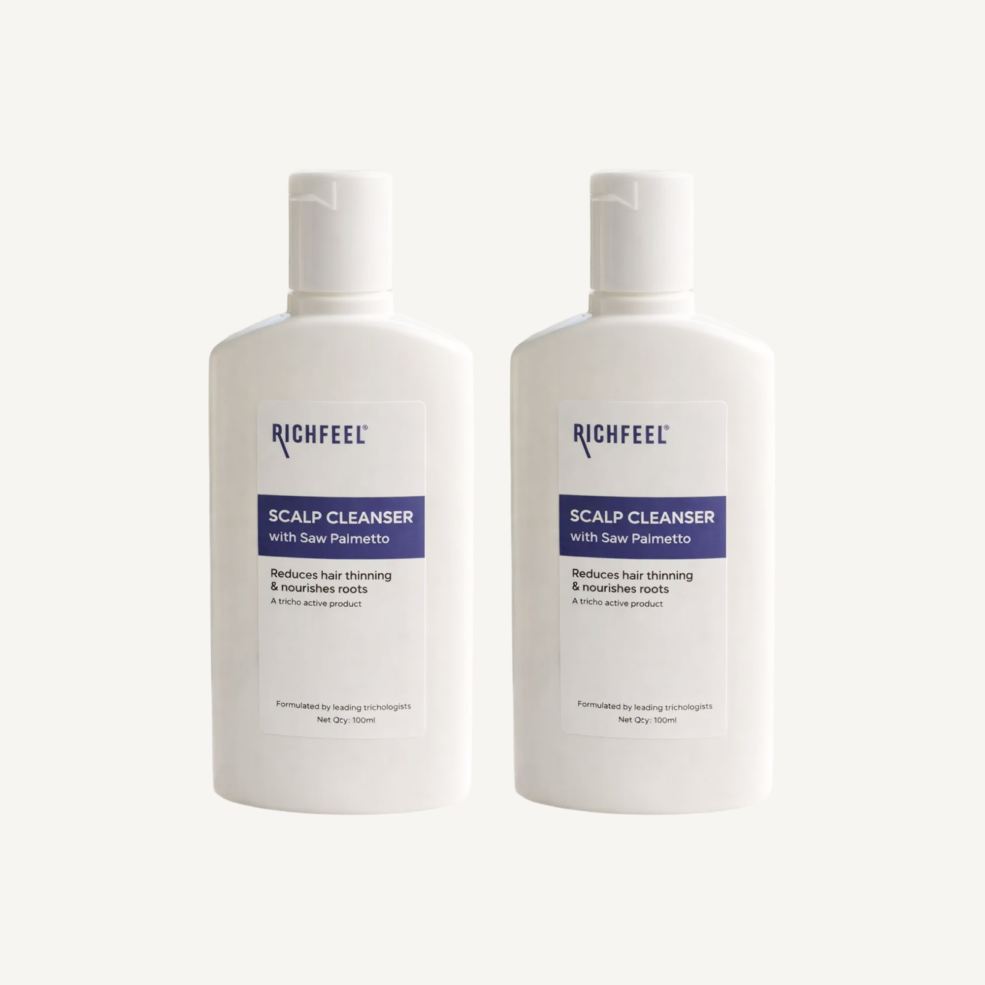 RICHFEEL Scalp Cleanser with Saw Palmetto | Premium Anti-Hair Fall & DHT Blocker Shampoo (Pack of 2)